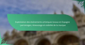 Exploitation des événements artistiques locaux en Espagne : parrainages, réseautage et visibilité de la marque